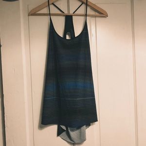 Lululemon | Striped Singlet Grey Blue Green size 8